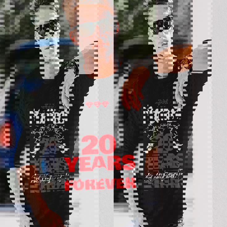 夫、妻へのギフト 結婚20年前 結婚記念日 長袖Tシャツ 彼への贈り物