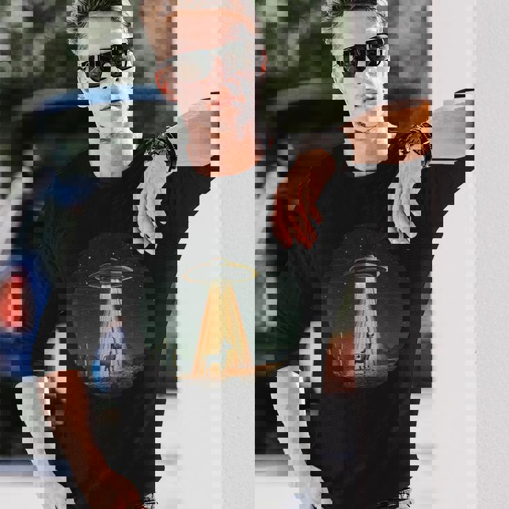 宇宙宇宙人のためにufoに誘拐された宇宙好きのロバ 長袖Tシャツ 彼への贈り物