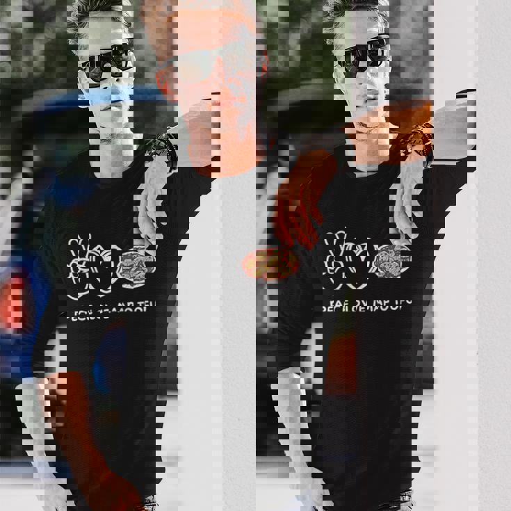 平和 愛 麻婆豆腐 レトロ 麻婆豆腐好き 食べ物好き 長袖Tシャツ 彼への贈り物