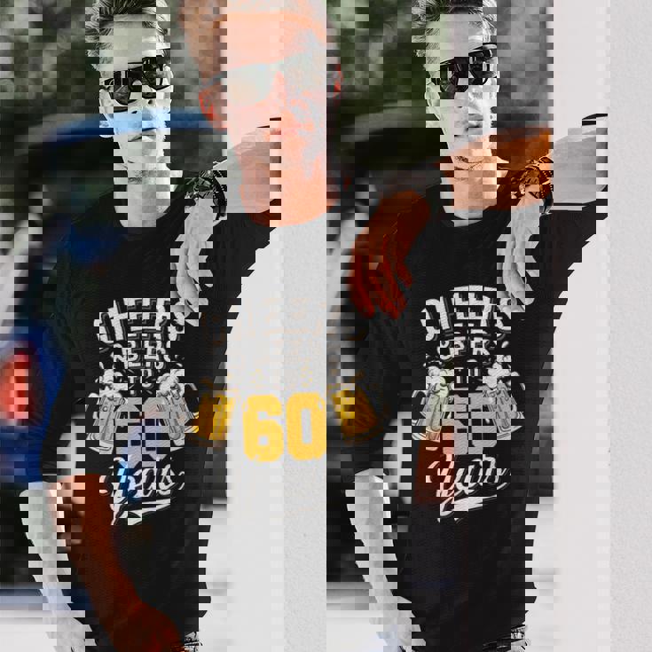 応援&ビール 60歳 還暦 ビール飲み会 長袖Tシャツ 彼への贈り物