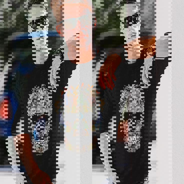 怖い スカル バニー ウサギ ホラー ハロウィン 長袖Tシャツ 彼への贈り物