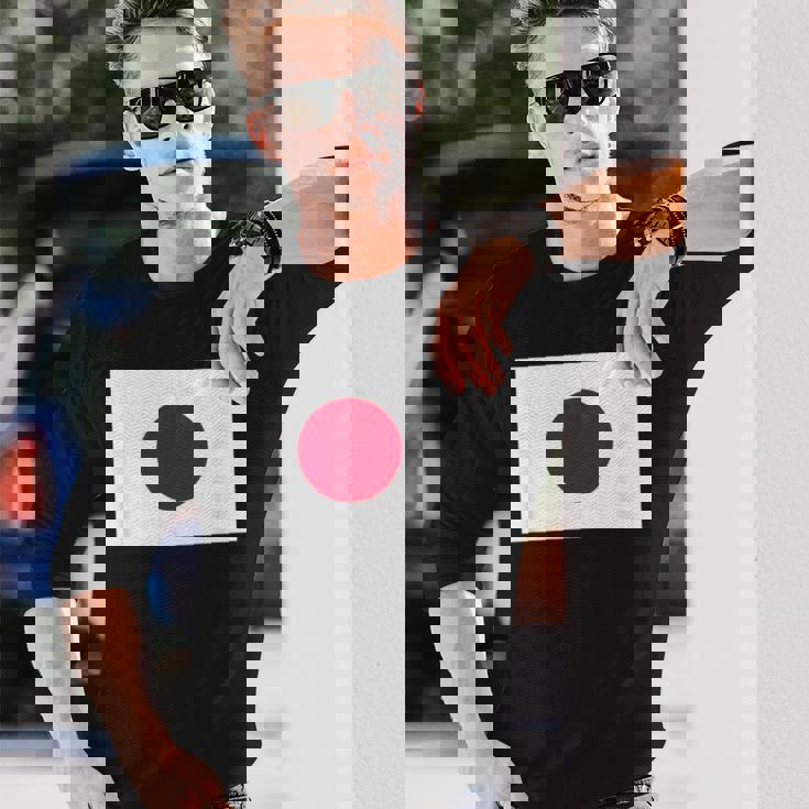 日本の国旗 日の丸 昇る太陽 日本 日書き デザイン 長袖Tシャツ 彼への贈り物