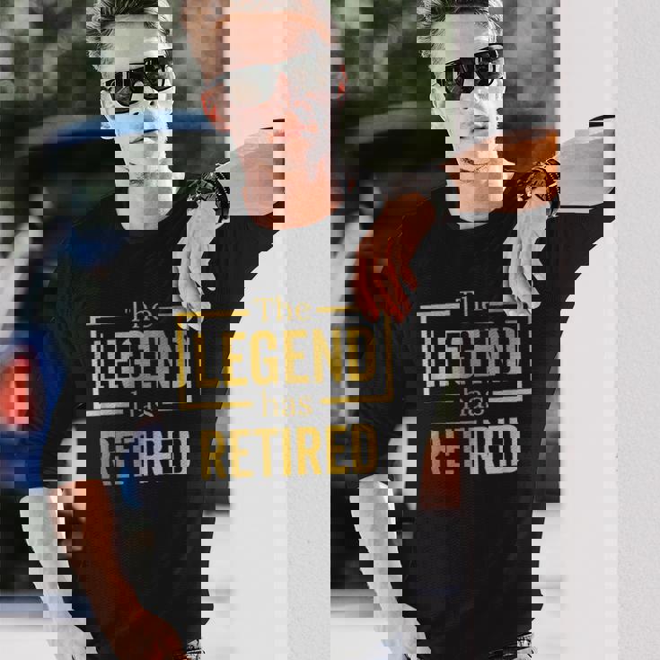 昔は同僚の定年退職祝いに、レジェンドと一緒に働いてた 長袖Tシャツ 彼への贈り物