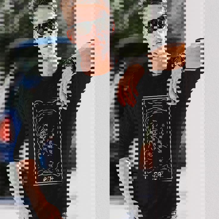 死のタロットカード 死神 長袖Tシャツ 彼への贈り物