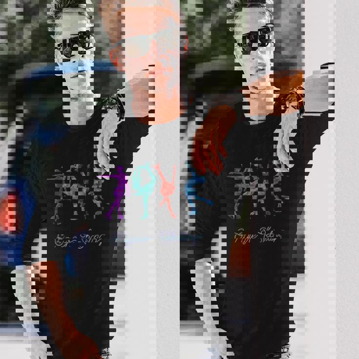 水彩 フィギュアスケート スパイラル レイバック ビールマン 長袖Tシャツ 彼への贈り物