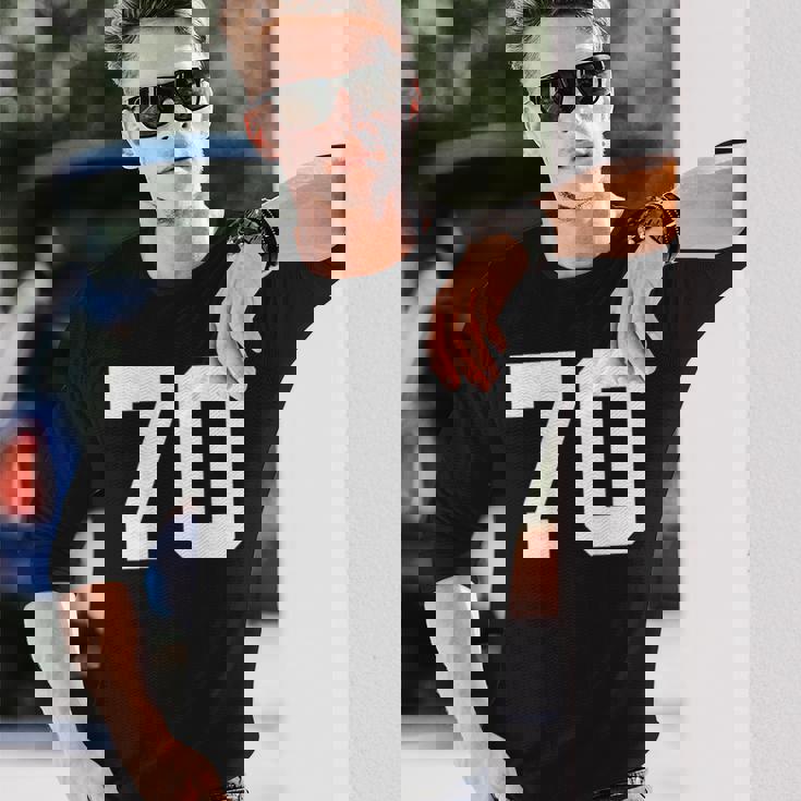 番号70 背面 スポーツチームジャージ番号 長袖Tシャツ 彼への贈り物