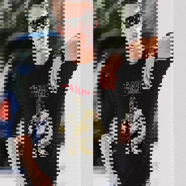 空手ゴリラ 空手ファイティングゴリラ 長袖Tシャツ 彼への贈り物