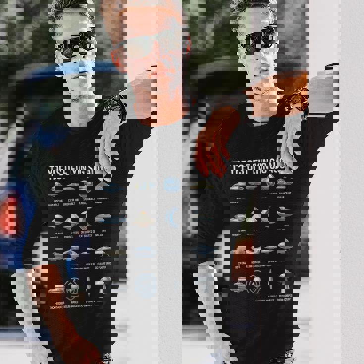 空飛ぶ円盤の種類 Ufo 宇宙人 宇宙好き 長袖Tシャツ 彼への贈り物