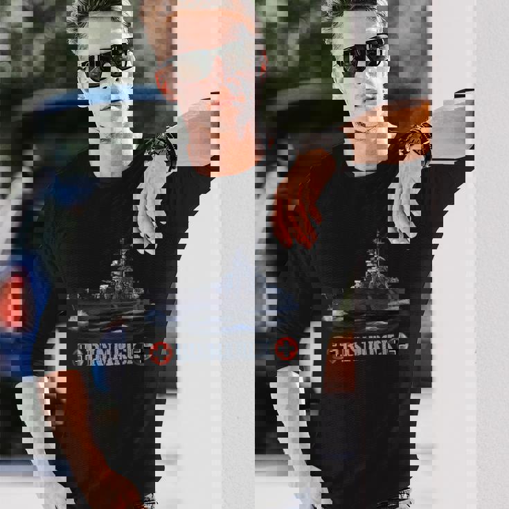 第二次世界大戦のドイツ戦艦ビスマルク 長袖Tシャツ 彼への贈り物