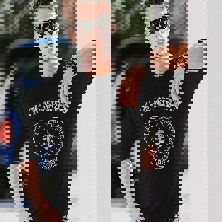 答えは42 ダグラス・アダムスのベン図 長袖Tシャツ 彼への贈り物