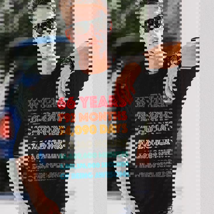 素晴らしい66歳の誕生日プレゼント 面白い レトロ 66歳の誕生日 長袖Tシャツ 彼への贈り物