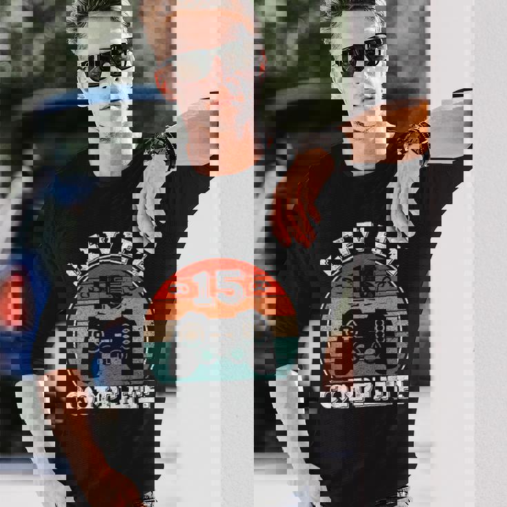 結婚15周年記念 15年目の結婚記念日 結婚15年目 Level 15 Complete 長袖Tシャツ 彼への贈り物