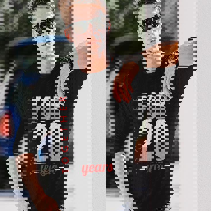 結婚20周年 結婚記念日 磁器 結婚記念日 長袖Tシャツ 彼への贈り物