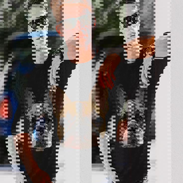 芸術的なフレンチドッグ愛好家フレンチブルドッグ 長袖Tシャツ 彼への贈り物