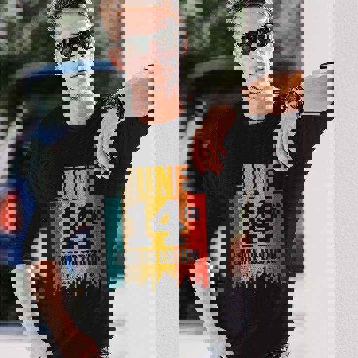 誕生日 6 月 14 日 レトロ ヴィンテージ 長袖Tシャツ 彼への贈り物