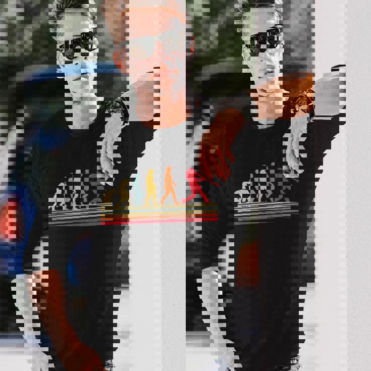 野球 人類の進化 面白いtシャツ おもしろ グッズ 服 ベースボール ネタ メンズ Evolution 野球部 男性 長袖Tシャツ 彼への贈り物