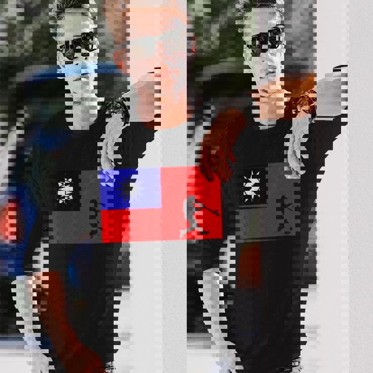 野球リーグ台湾国旗 アジア代表選手 長袖Tシャツ 彼への贈り物