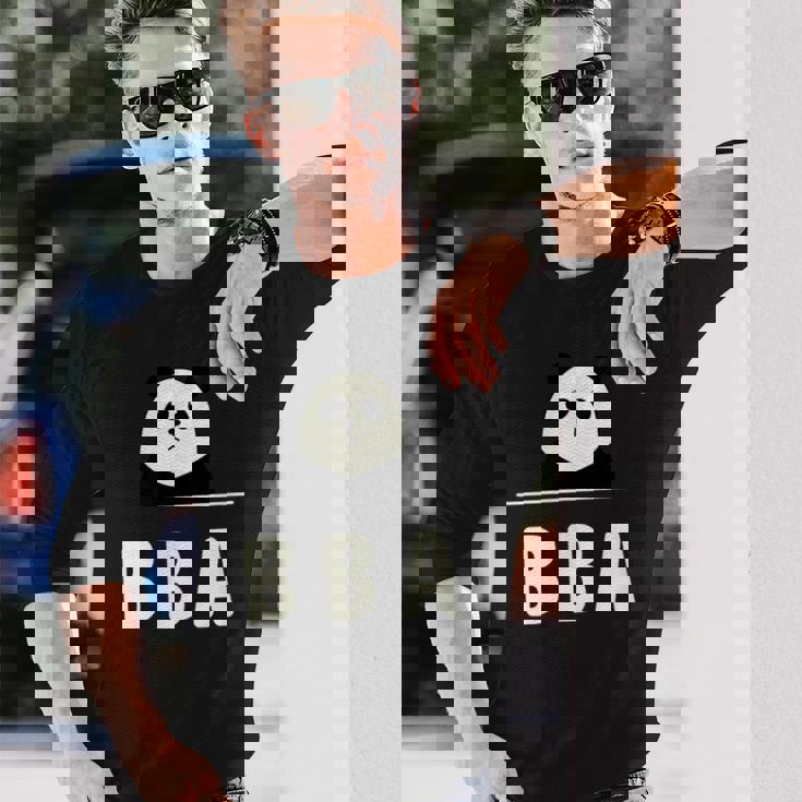 面白い 「Bba」おもしろギャグ-ジョーク 漢字 ばばあ 文字入り 長袖Tシャツ 彼への贈り物