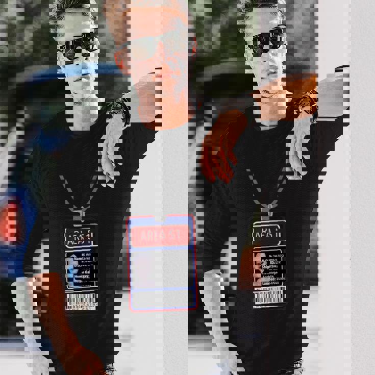 面白いfエリア 51 宇宙人 Idパス ハロウィンコスチューム 長袖Tシャツ 彼への贈り物