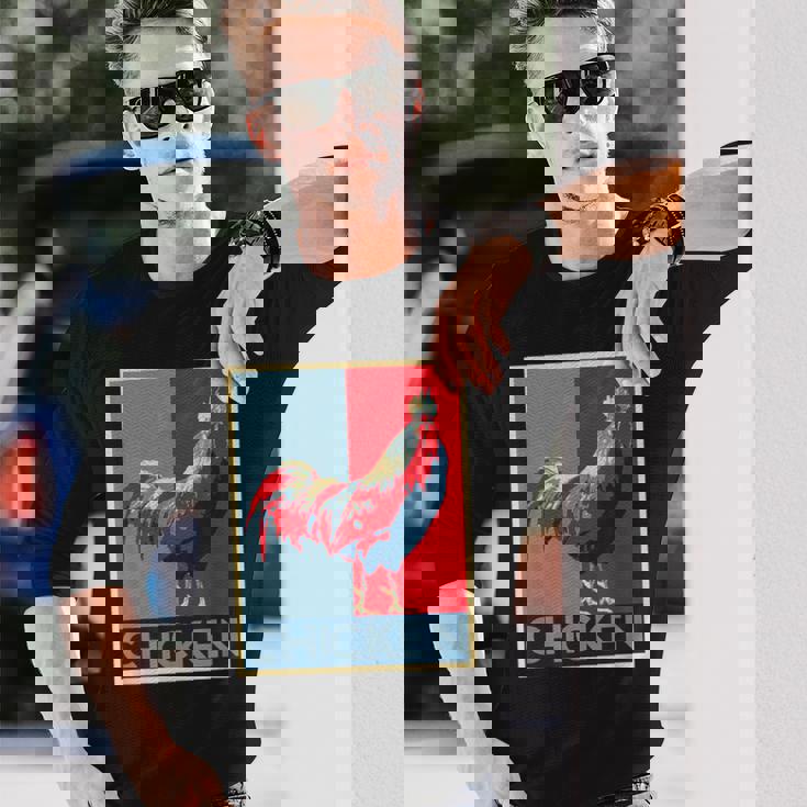 面白いtシャツ にわとり 鶏 鳥 メンズ おもしろ 面白い 服 おもしろグッズ ネタ ポスター チキン 長袖Tシャツ 彼への贈り物