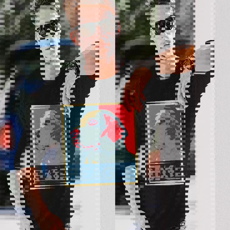 面白いtシャツ ビーグル 犬 わんこ メンズ おもしろ 面白い 服 おもしろグッズ ネタ ポスター 長袖Tシャツ 彼への贈り物