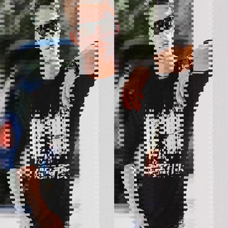 面白い消防士消防チーム消防団 長袖Tシャツ 彼への贈り物