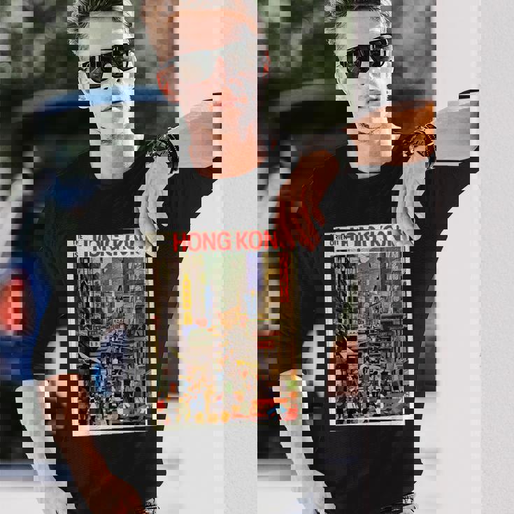 香港のお土産ポスター香港 長袖Tシャツ 彼への贈り物