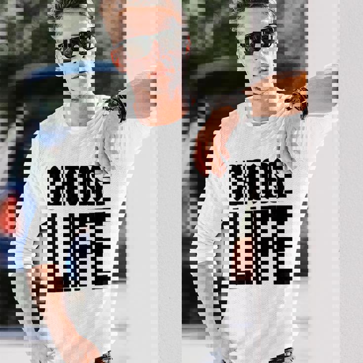 Choose Life 前面と背面の両面デザイン 長袖Tシャツ 彼への贈り物