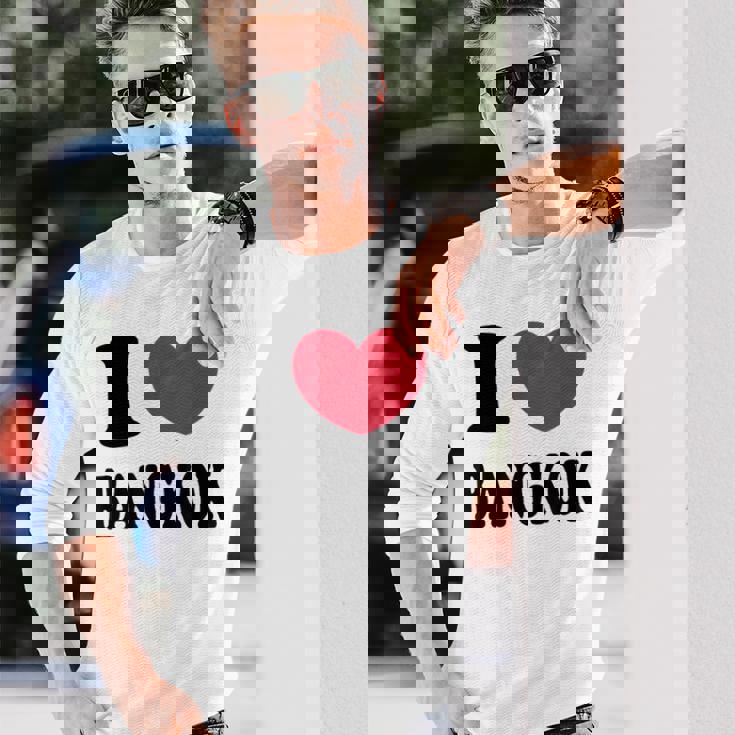 I Love Bangkok バンコクが大好き 長袖Tシャツ 彼への贈り物