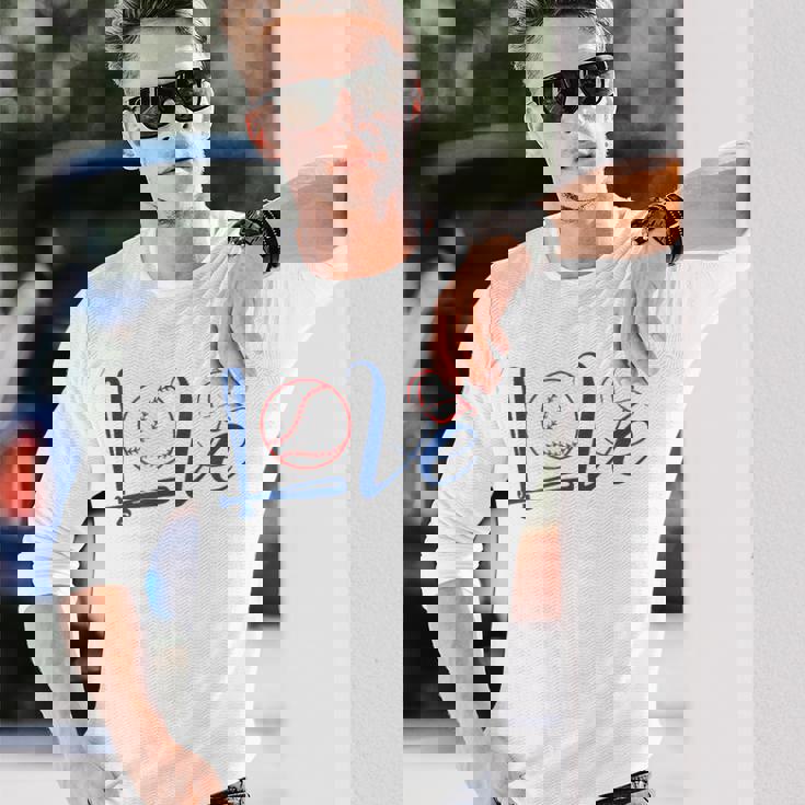 Love Baseball 野球 ギャク パロディ 名言 ジョーク 長袖Tシャツ 彼への贈り物