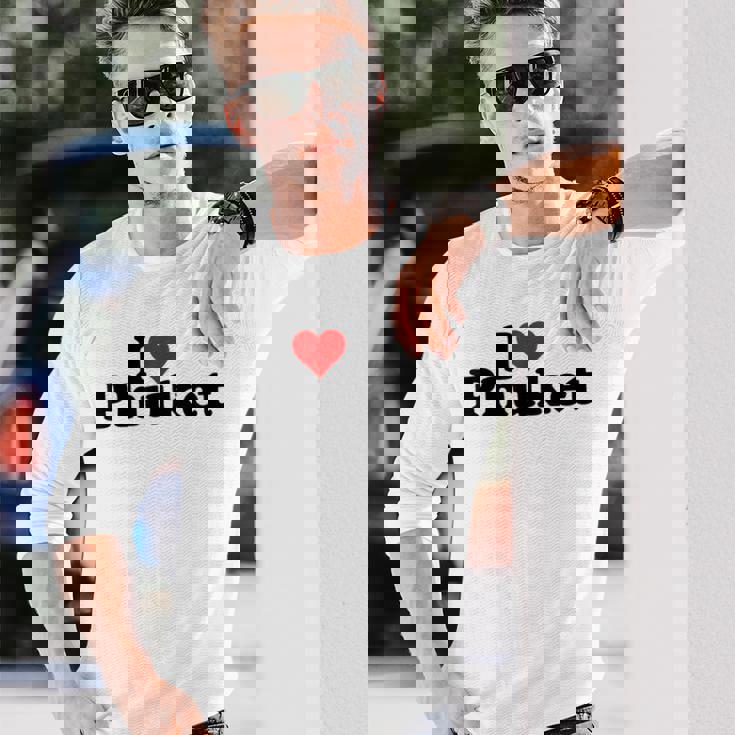 I Love Heart Phuket Thitand 長袖Tシャツ 彼への贈り物