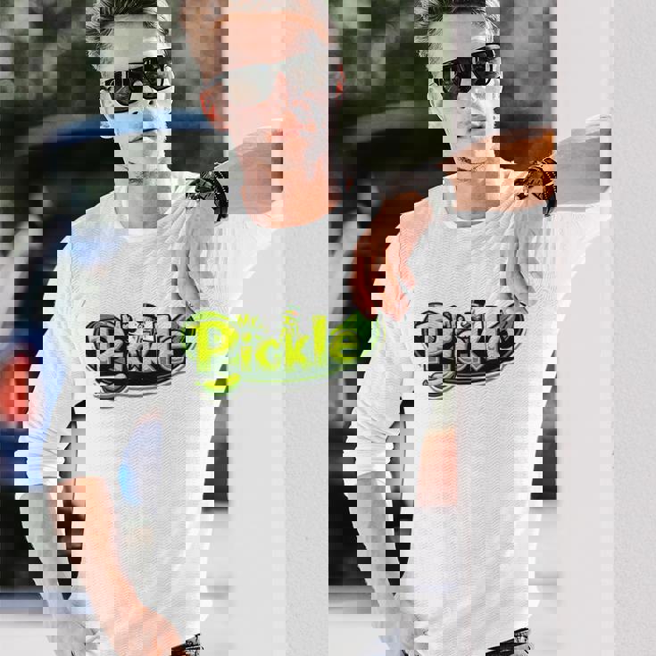 Mr Pickle ピクルス 風変わりで楽しいグラフィックピクルス 長袖Tシャツ 彼への贈り物