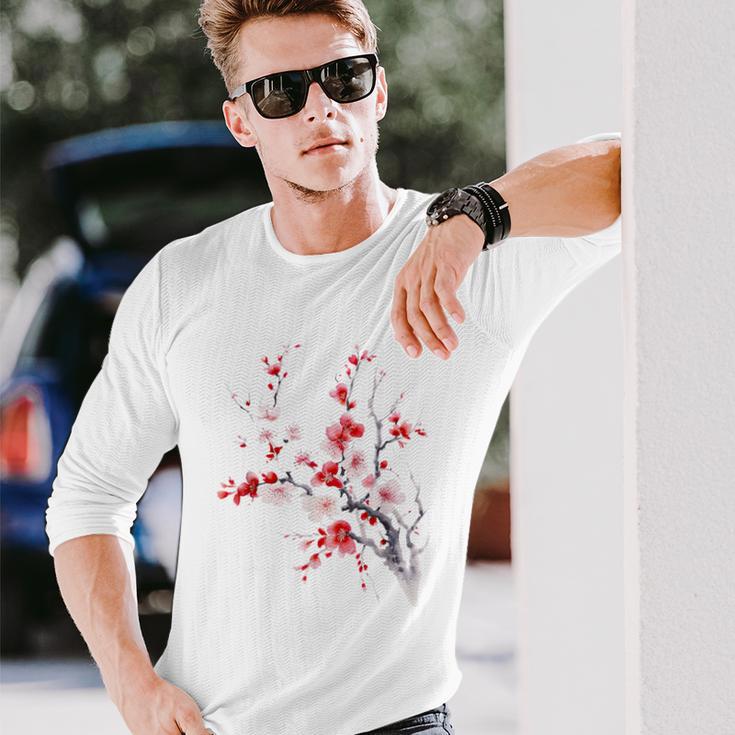 Roseakura Arbre Jolie Fleur Fleur De Cerisier Japonais T-shirt à manches longues Cadeaux pour lui