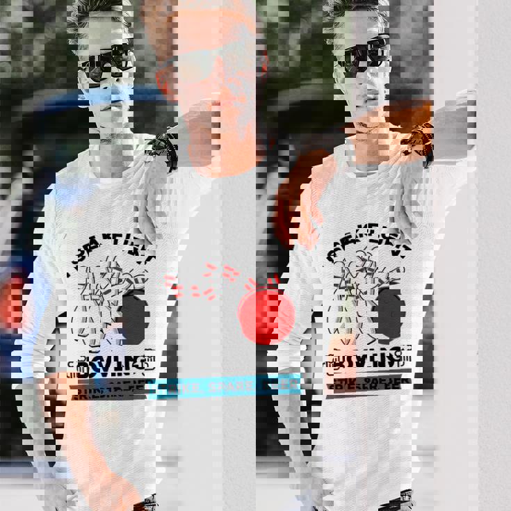 Strike スペア ビール ボウラー ボーリングボール 面白ボウリング 長袖Tシャツ 彼への贈り物