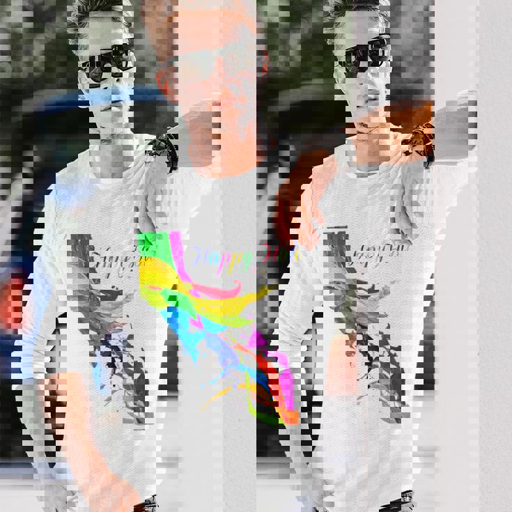 Vibrant And Colorful Holi 長袖Tシャツ 彼への贈り物