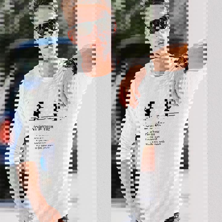 You Are Offline Low Resolution Pixel Dinosaurcreen 長袖Tシャツ 彼への贈り物