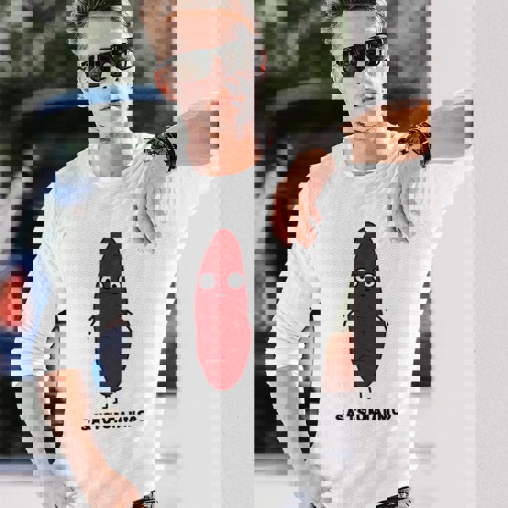 さつまいも 顔 イラスト かわいい おもしろ 簡単 シンプル ゆるい 野菜 長袖Tシャツ 彼への贈り物