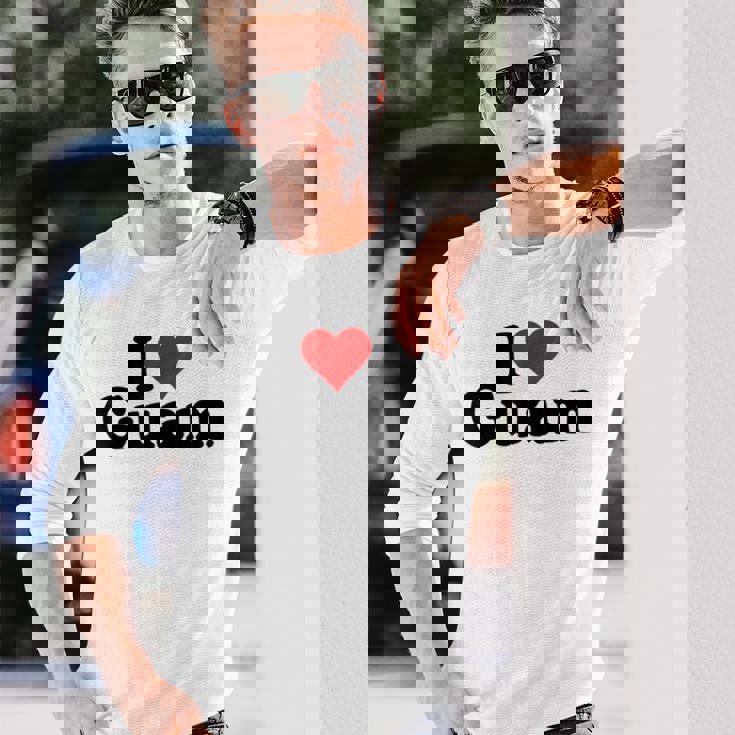 アイラブハートグアムグアマニアンプライド 長袖Tシャツ 彼への贈り物