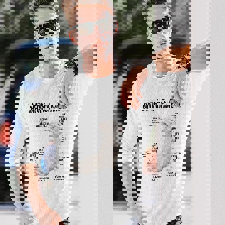 ウエスト・ハイランド・ホワイト・テリア犬の子犬ウェスティの解剖学 長袖Tシャツ 彼への贈り物