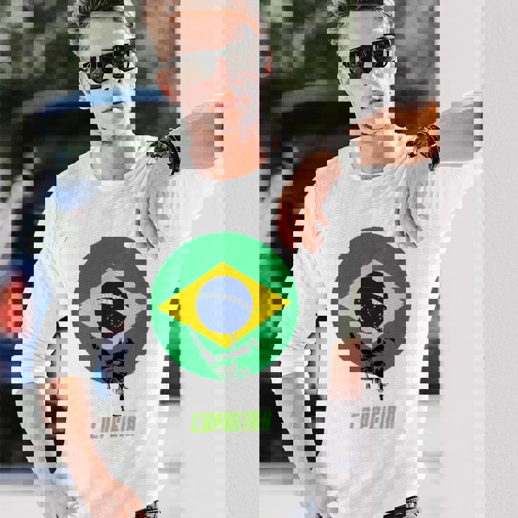 カポエイラ ブラジル国旗 長袖Tシャツ 彼への贈り物