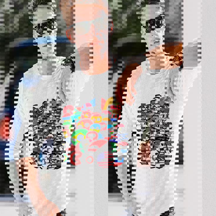 カントリーボールまたはポーランドボールの各国のグループ写真 長袖Tシャツ 彼への贈り物