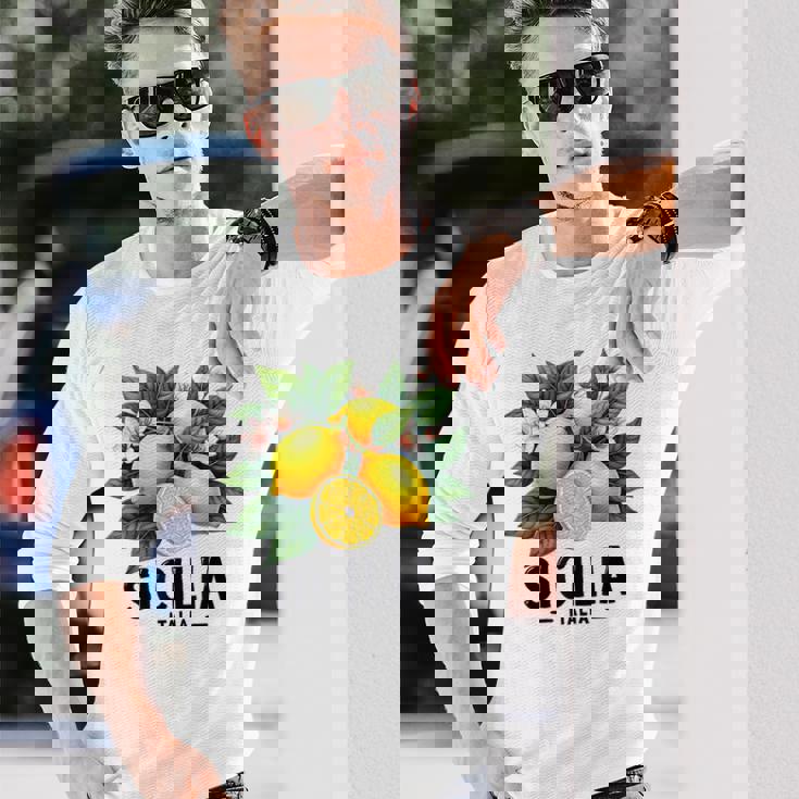 シチリア イタリア シチリア イタリア フレッシュ イタリアン レモン シチリア 長袖Tシャツ 彼への贈り物