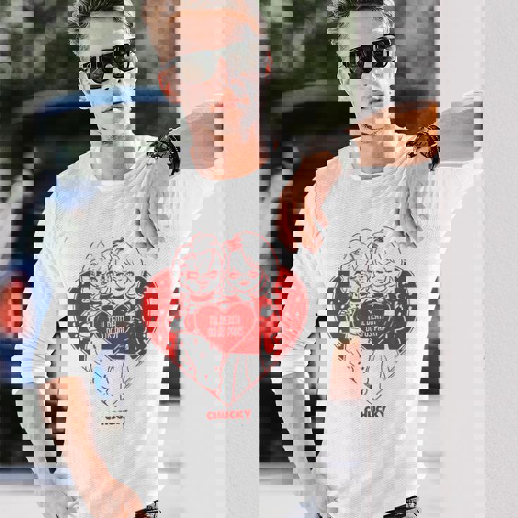 チャッキー＆ティファニーティル・デス・ドゥ・アス・パート・バレンタイン 長袖Tシャツ 彼への贈り物