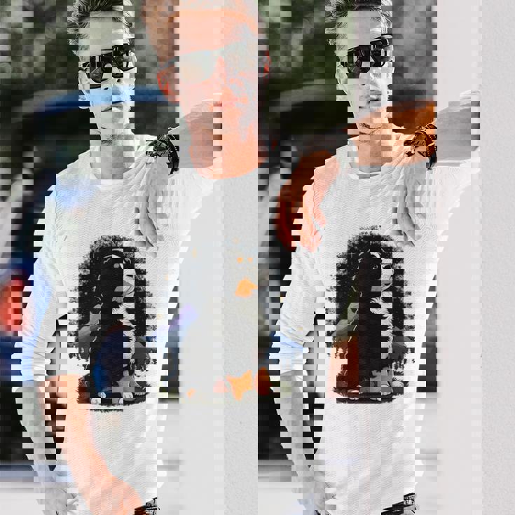 バーニーズマウンテンドッグ かわいいバーニーズマウンテンドッグ 長袖Tシャツ 彼への贈り物