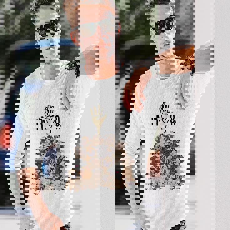 パグがいっぱい I'm Ok パグ好き。 長袖Tシャツ 彼への贈り物