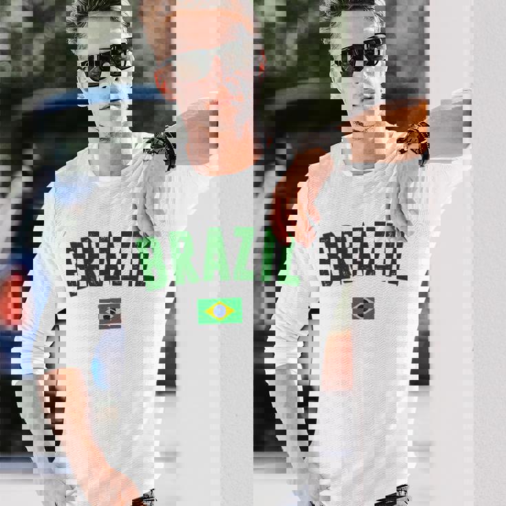 ブラジルシャツ メンズ レディース キッズ ブラジル サッカーファン 長袖Tシャツ 彼への贈り物