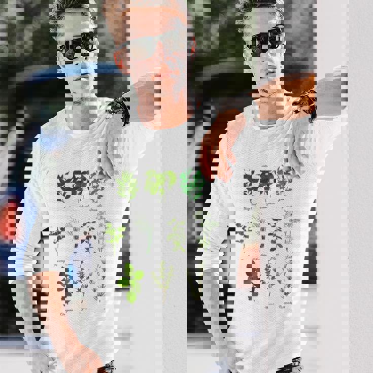 ヴィンテージボタニカルハーブ ハーブコレクション ハーバリスト 長袖Tシャツ 彼への贈り物