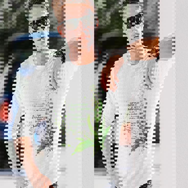 水彩 スズラン キリスト教の祈り 長袖Tシャツ 彼への贈り物