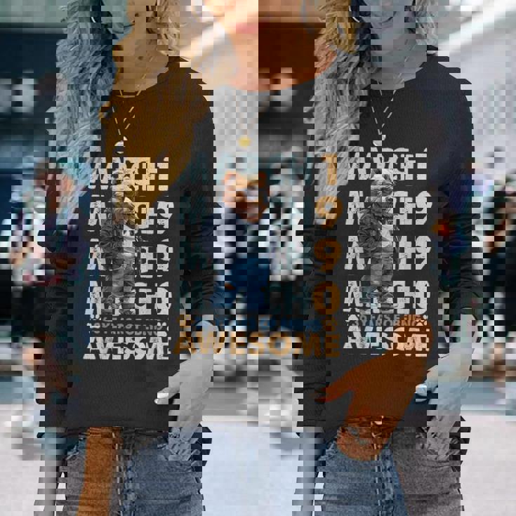 36Th Birthday Cool Bear March 1990Intage 36 Years Old 長袖Tシャツ 彼女への贈り物