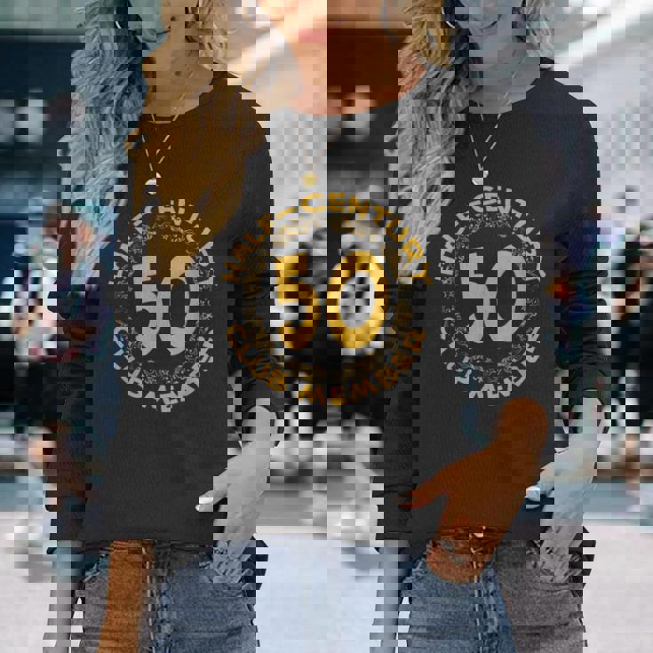 50歳の誕生日パーティー記念tシャツ、ハーフセンチュリークラブ 長袖Tシャツ 彼女への贈り物